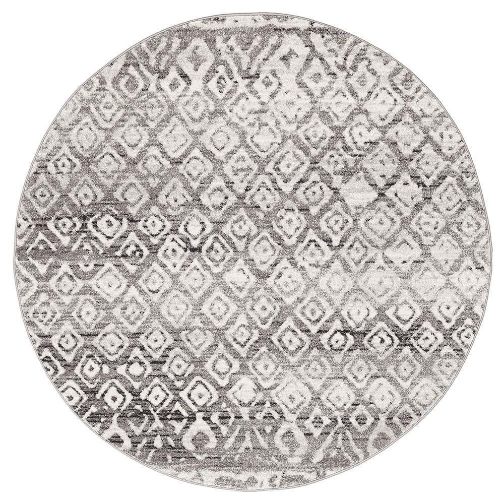 Rug Culture Rugs Oasis Zakira Dark Grey Tribal Round Rug