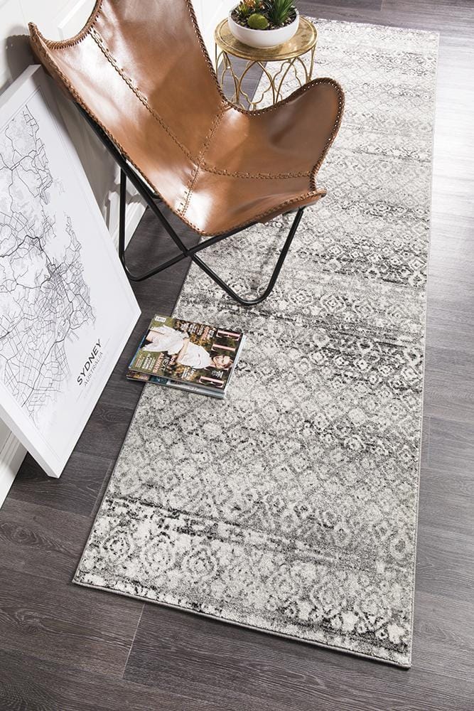 Rug Culture Rugs Oasis Zakira Dark Grey Tribal Runner Rug