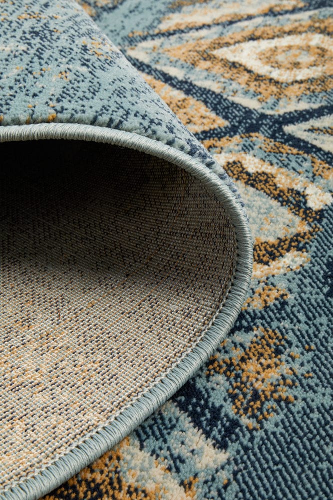 Rug Culture Rugs Oxford Contrast Blue Rug