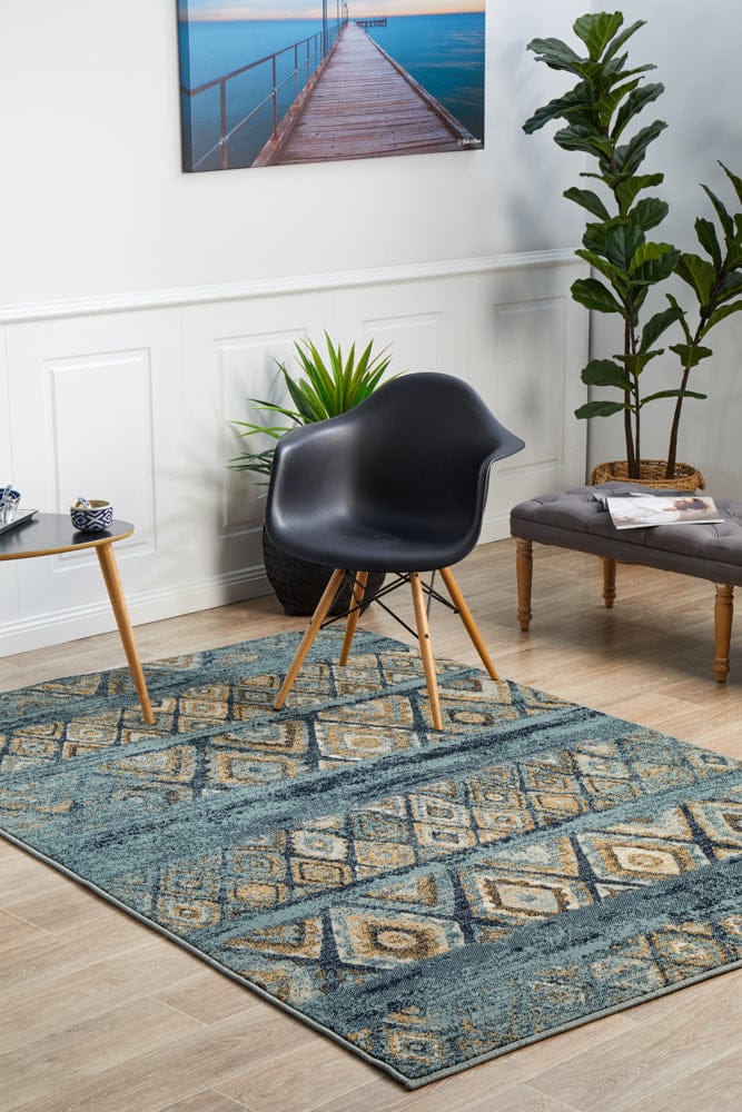 Rug Culture Rugs Oxford Contrast Blue Rug