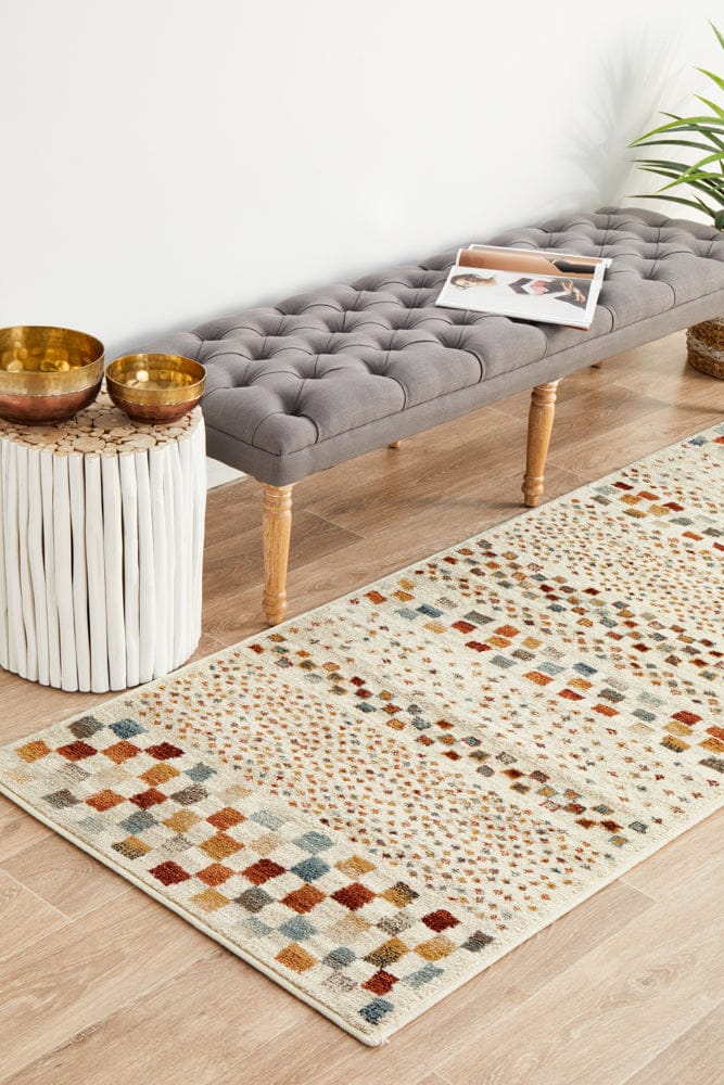 Rug Culture Rugs Oxford Squares Bone Runner Rug