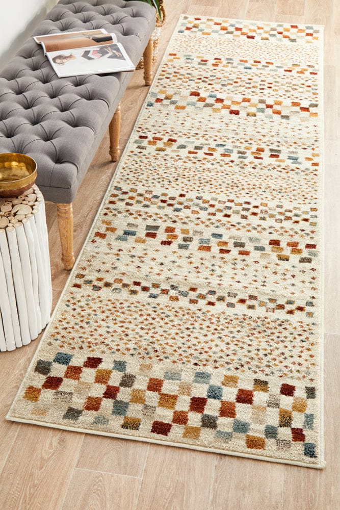 Rug Culture Rugs Oxford Squares Bone Runner Rug