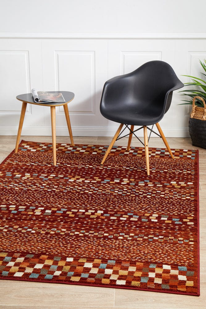 Rug Culture Rugs Oxford Squares Rust Rug