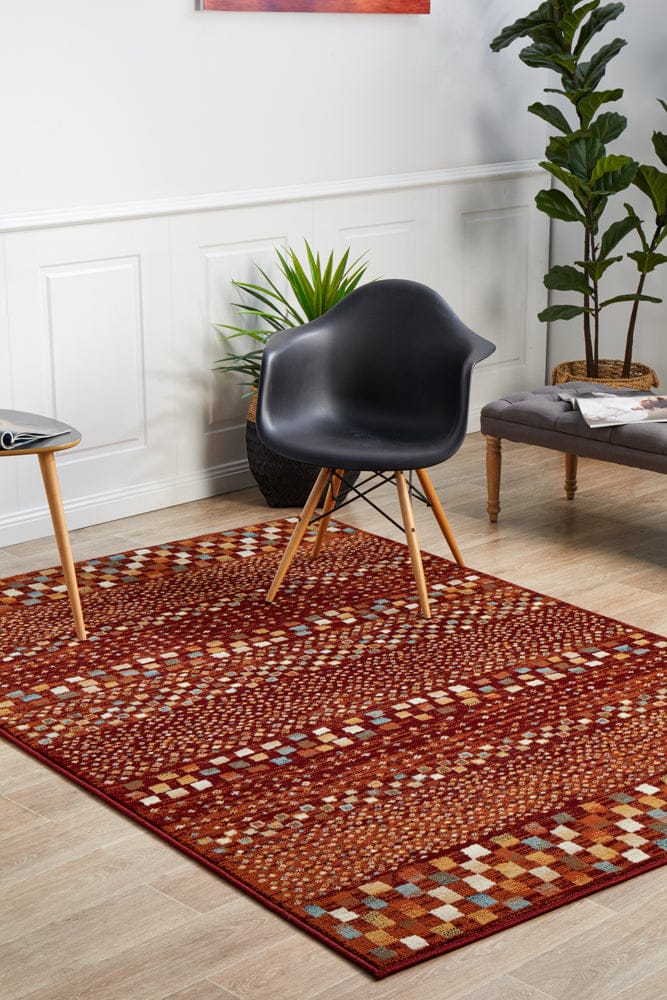 Rug Culture Rugs Oxford Squares Rust Rug
