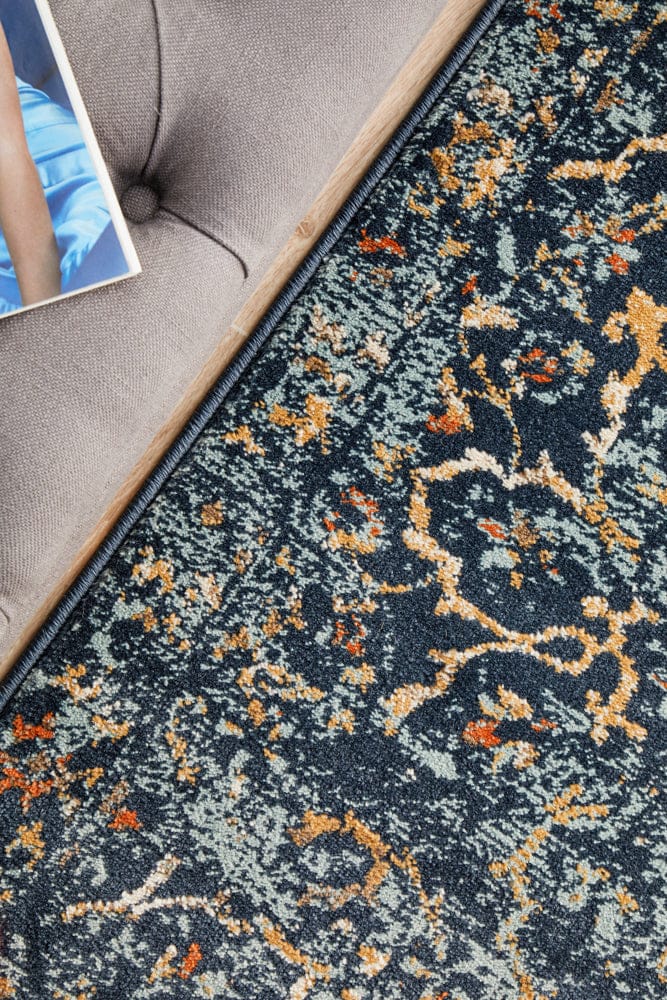 Rug Culture Rugs Oxford Stem Navy Runner Rug