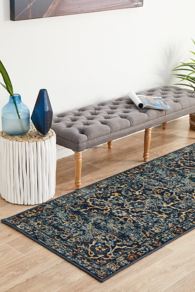 Rug Culture Rugs Oxford Stem Navy Runner Rug