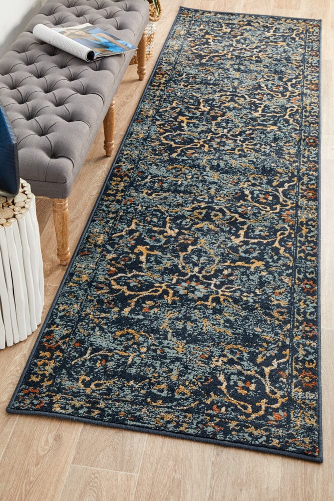 Rug Culture Rugs Oxford Stem Navy Runner Rug
