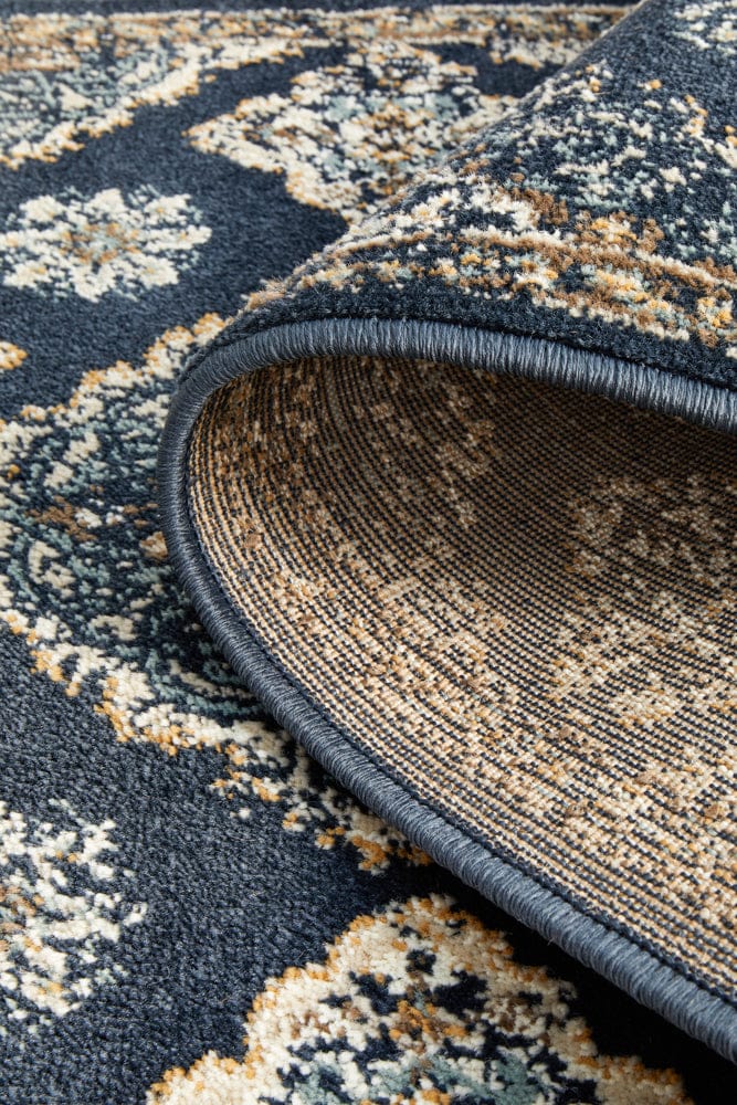 Rug Culture Rugs Oxford Timeline Navy Runner Rug