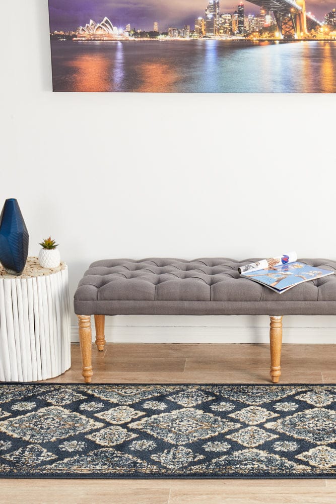 Rug Culture Rugs Oxford Timeline Navy Runner Rug