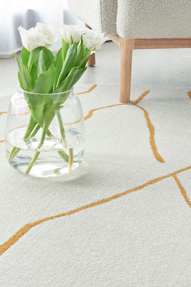RUG CULTURE Rugs Paradise Ivy Gold Round