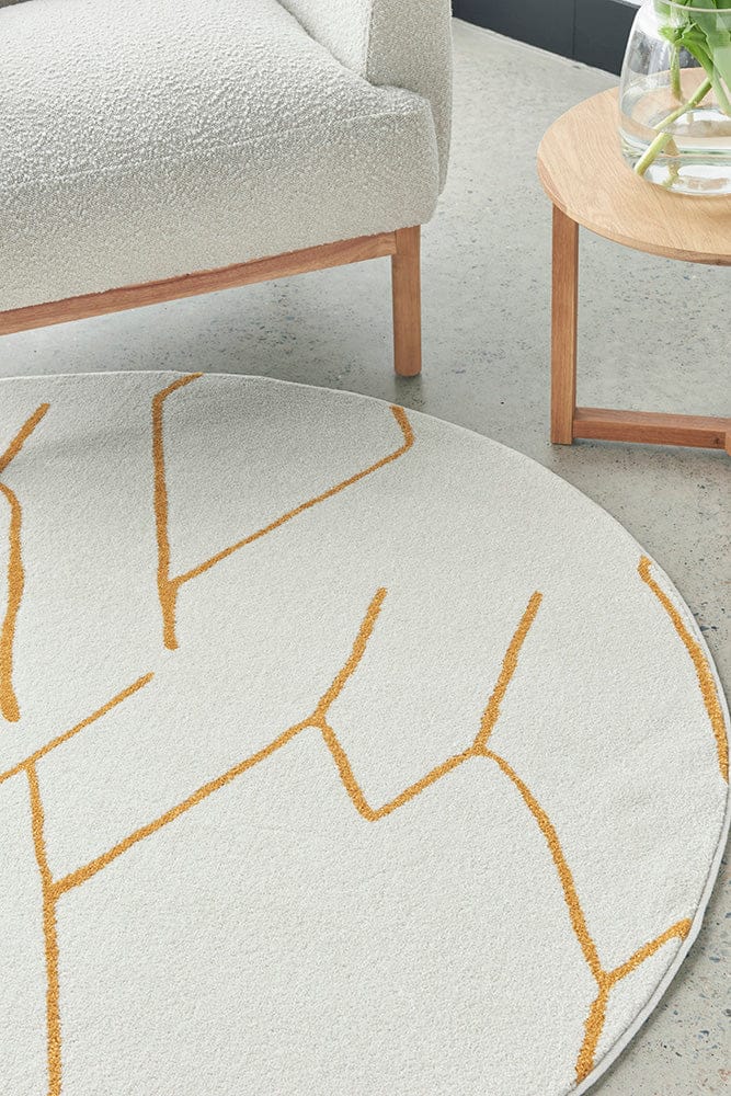 RUG CULTURE Rugs Paradise Ivy Gold Round