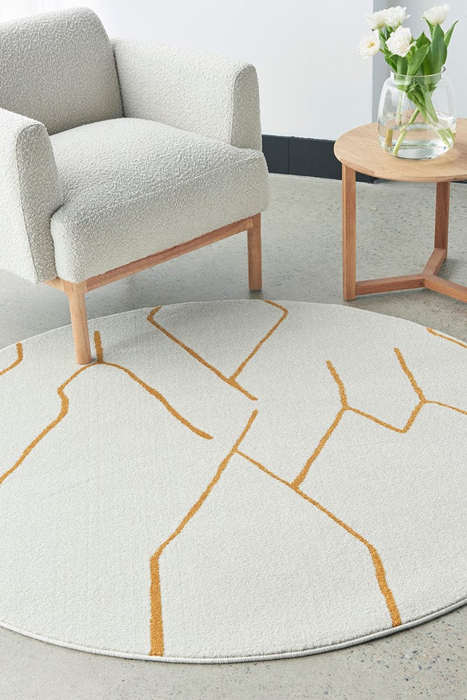 RUG CULTURE Rugs Paradise Ivy Gold Round