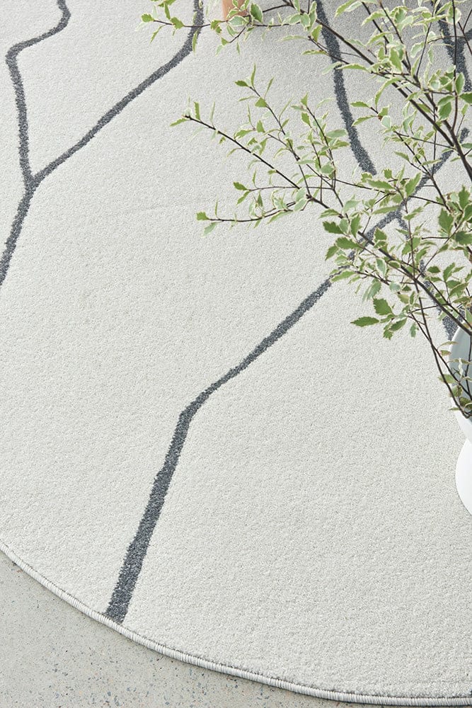 RUG CULTURE Rugs Paradise Ivy Grey Round