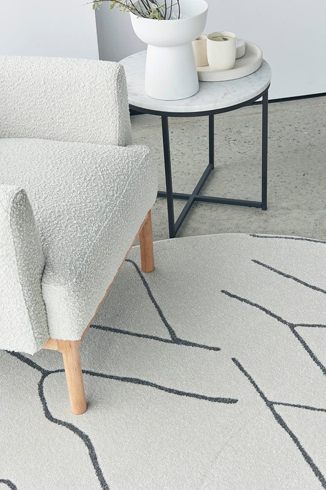 RUG CULTURE Rugs Paradise Ivy Grey Round
