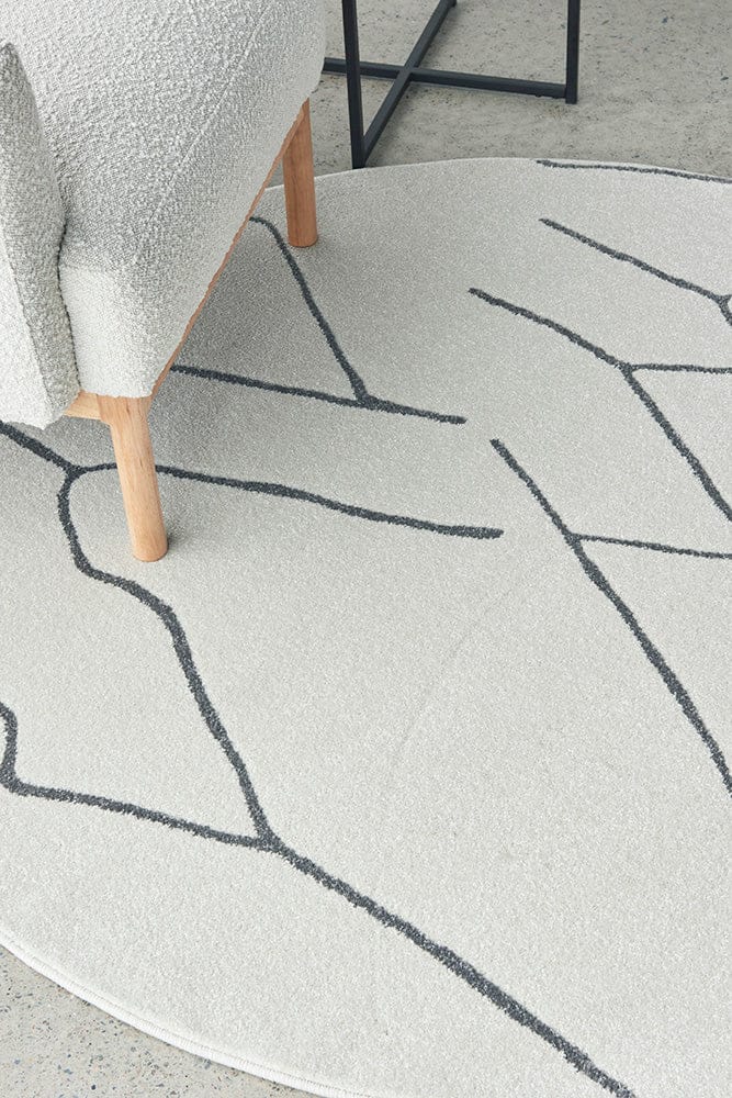 RUG CULTURE Rugs Paradise Ivy Grey Round