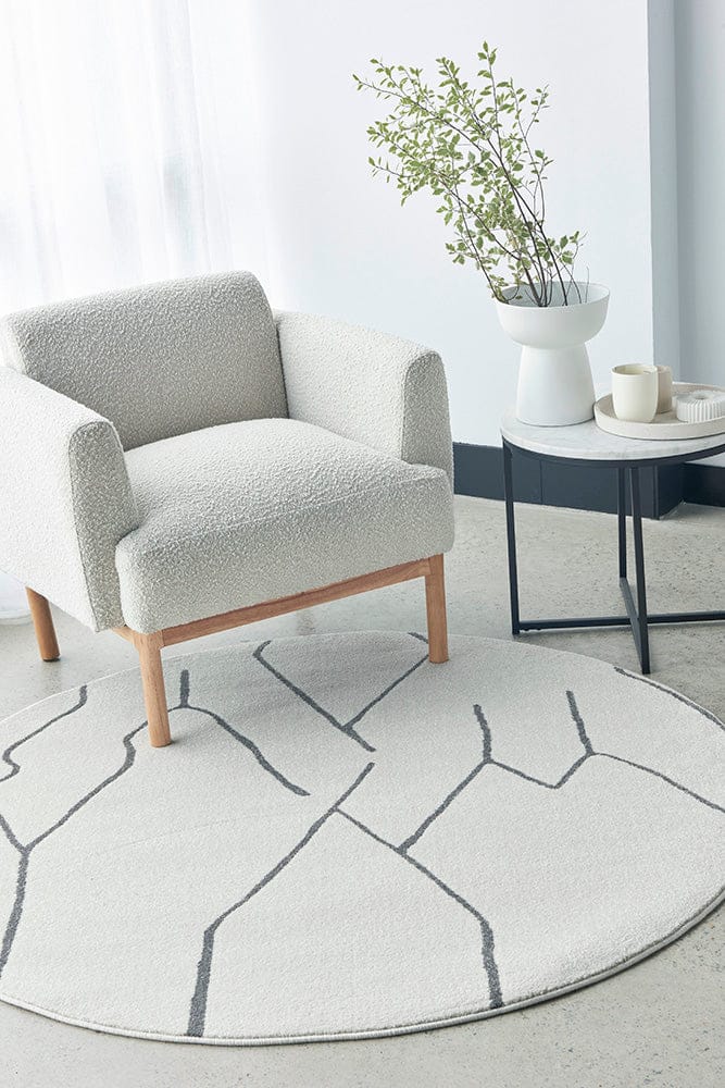 RUG CULTURE Rugs Paradise Ivy Grey Round