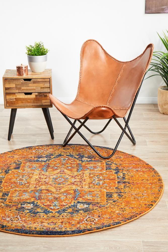 Rug Culture Rugs Radiance 400 Rust Round Rug