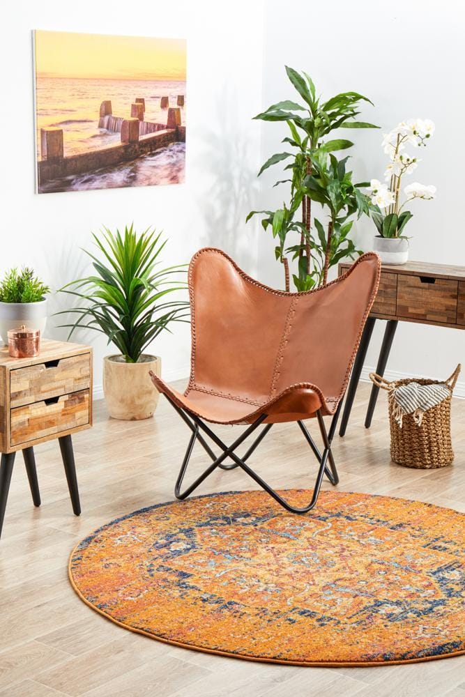 Rug Culture Rugs Radiance 400 Rust Round Rug