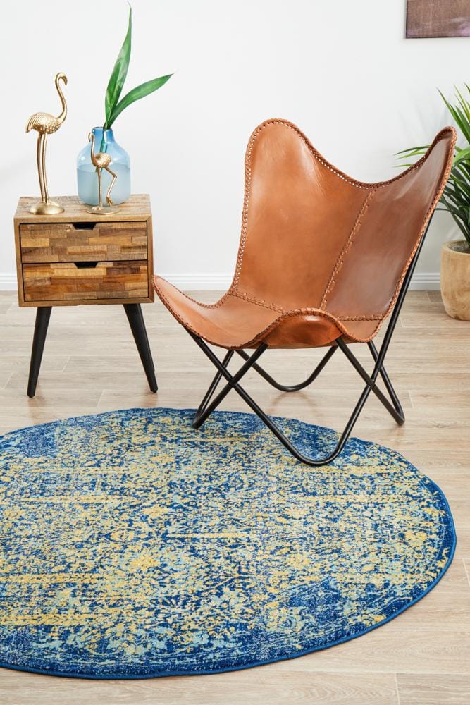 Rug Culture Rugs Radiance 411 Royal Blue Round Rug