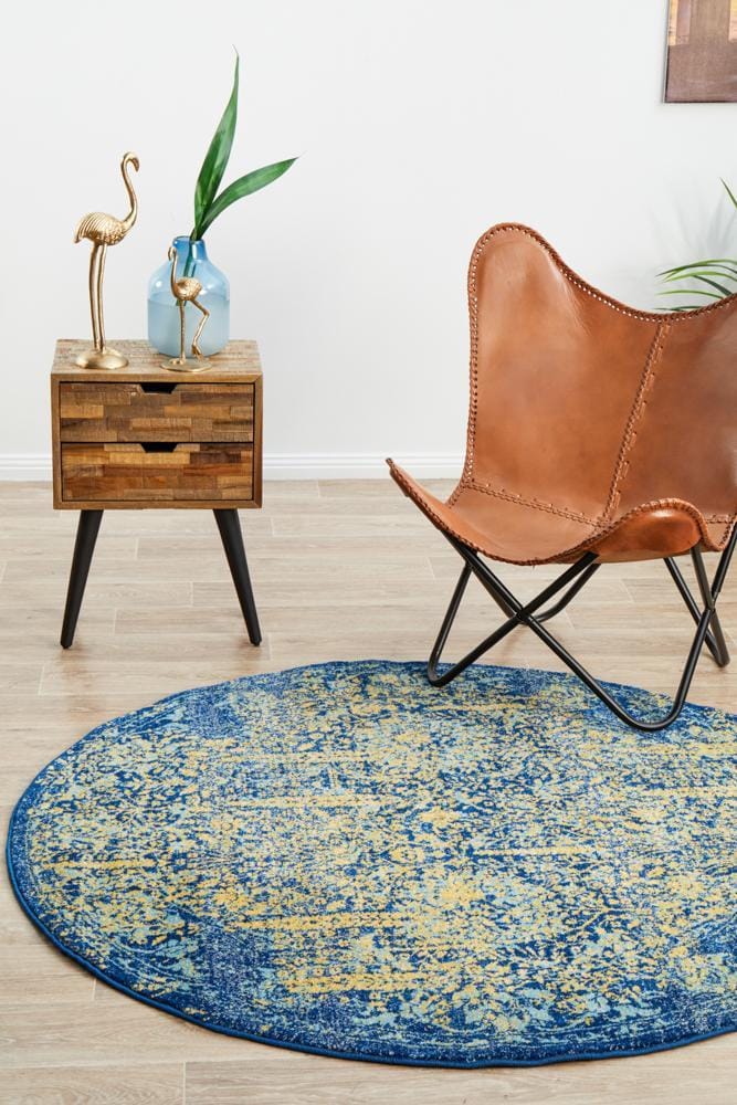 Rug Culture Rugs Radiance 411 Royal Blue Round Rug
