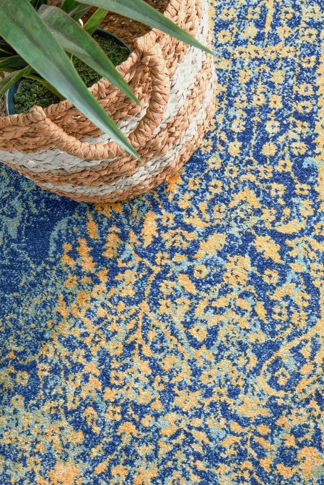 Rug Culture Rugs Radiance 411 Royal Blue Runner Rug