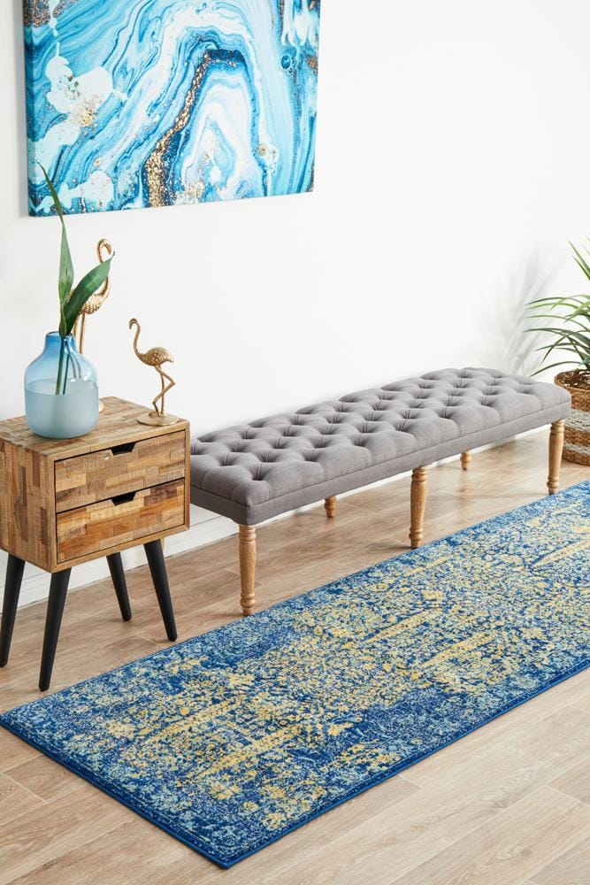 Rug Culture Rugs Radiance 411 Royal Blue Runner Rug
