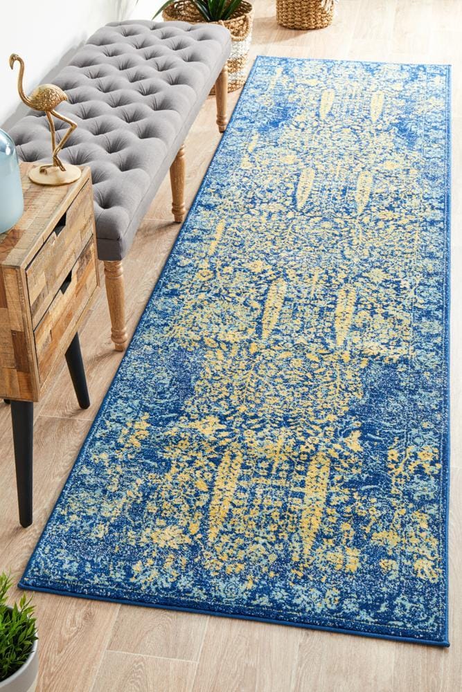 Rug Culture Rugs Radiance 411 Royal Blue Runner Rug