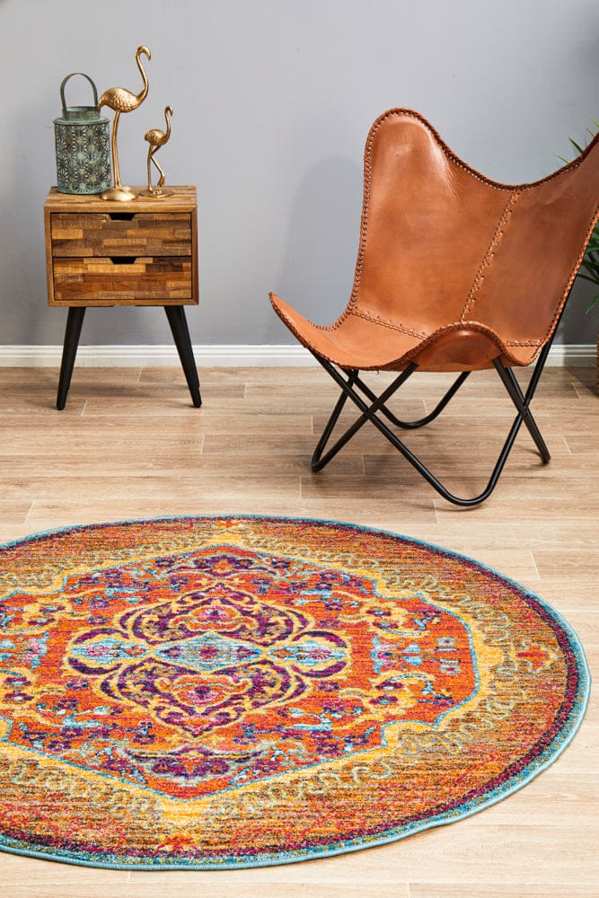Rug Culture Rugs Radiance 422 Tangerine Round Rug