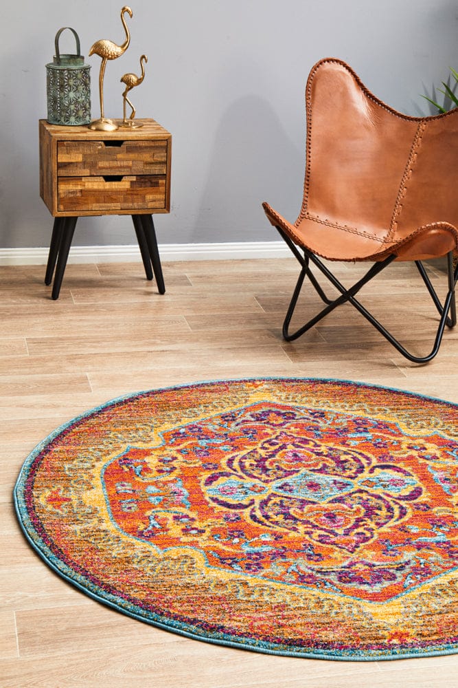 Rug Culture Rugs Radiance 422 Tangerine Round Rug