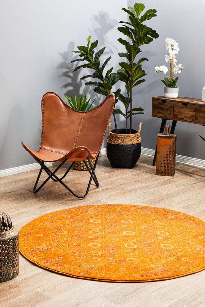 Rug Culture Rugs Radiance 444 Burnt Orange Round Rug