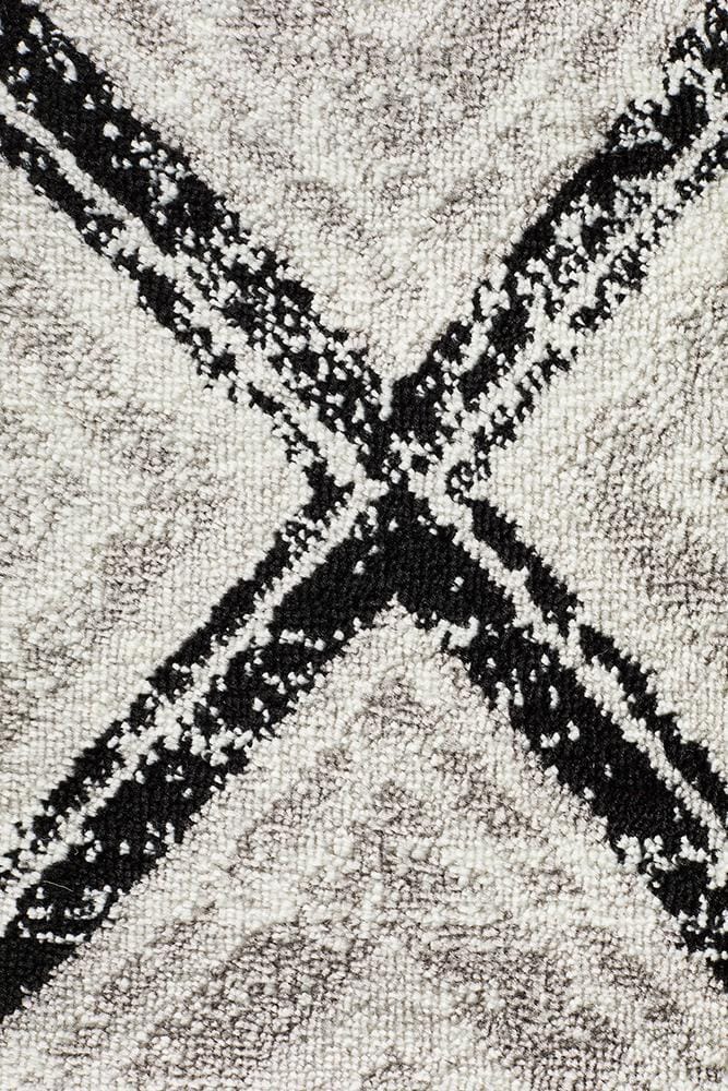 Rug Culture Rugs Sabrina Geo Diamonds Rug Grey Black
