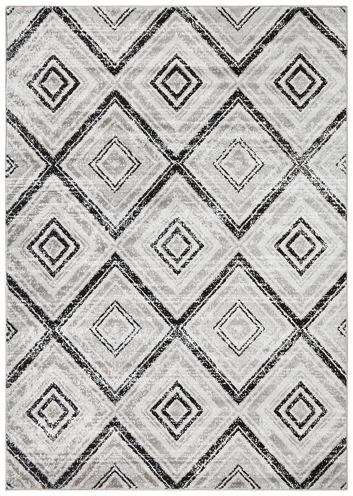 Rug Culture Rugs Sabrina Geo Diamonds Rug Grey Black