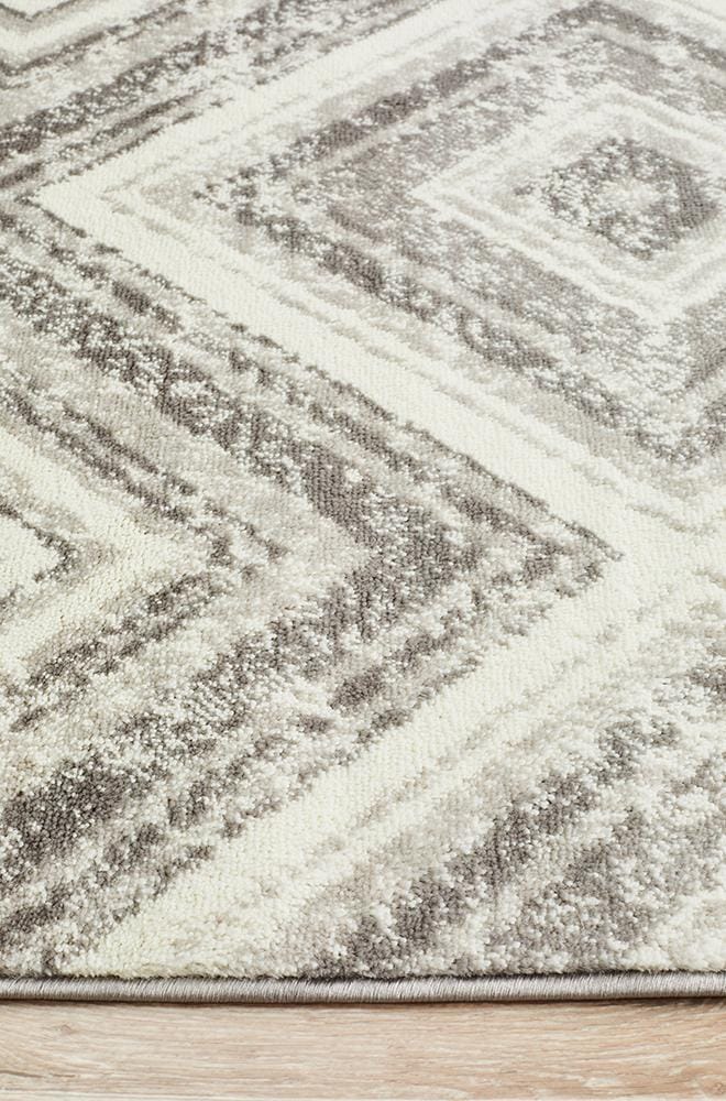 Rug Culture Rugs Sabrina Geo Diamonds Rug Silver Grey