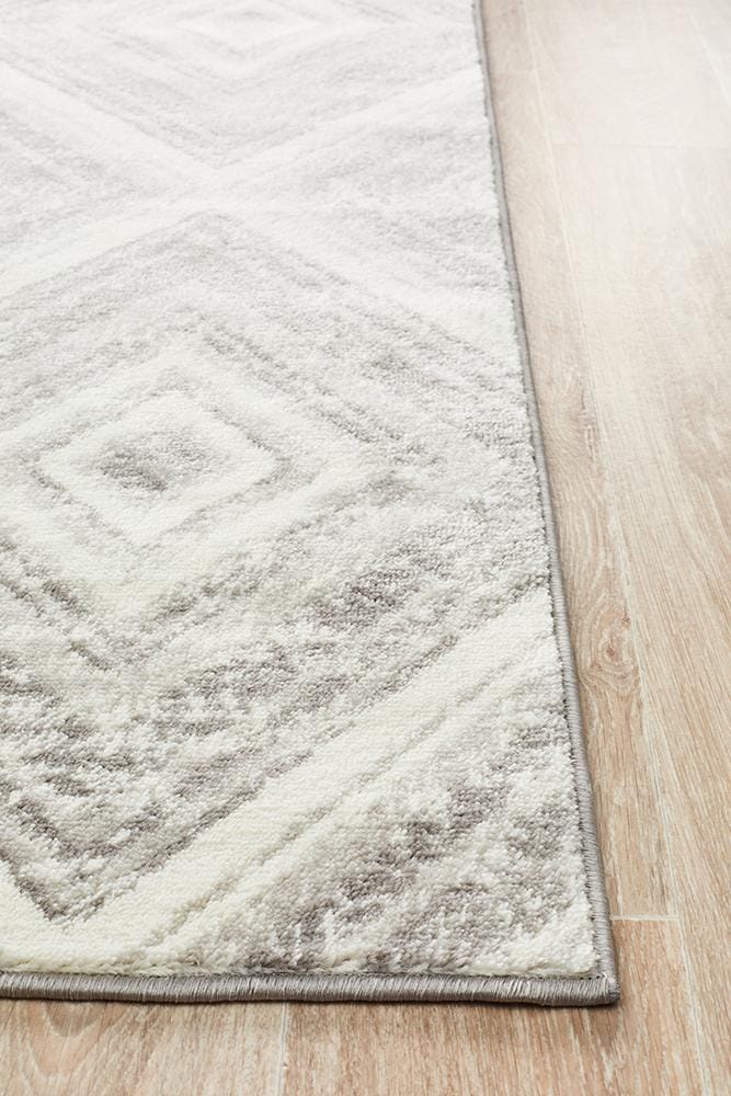 Rug Culture Rugs Sabrina Geo Diamonds Rug Silver Grey