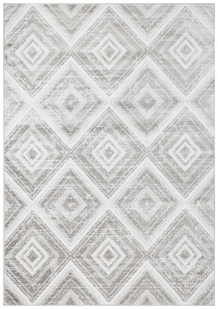 Rug Culture Rugs Sabrina Geo Diamonds Rug Silver Grey