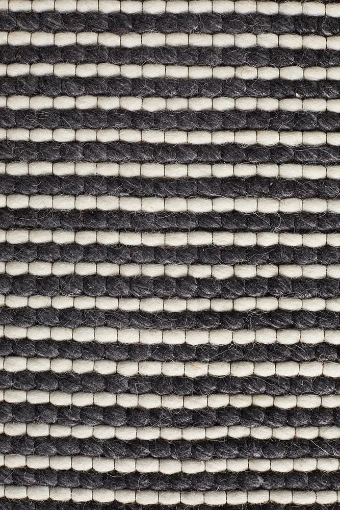Rug Culture Rugs Studio Oskar Felted Wool Striped Rug Black White