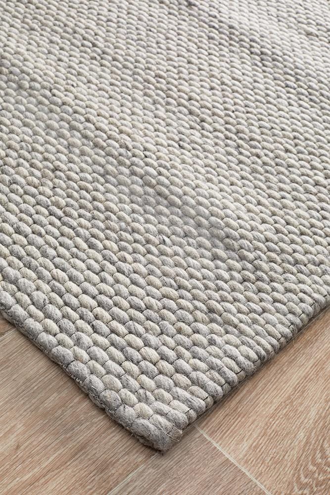 Rug Culture Rugs Studio Oskar Felted Wool Striped Rug Grey