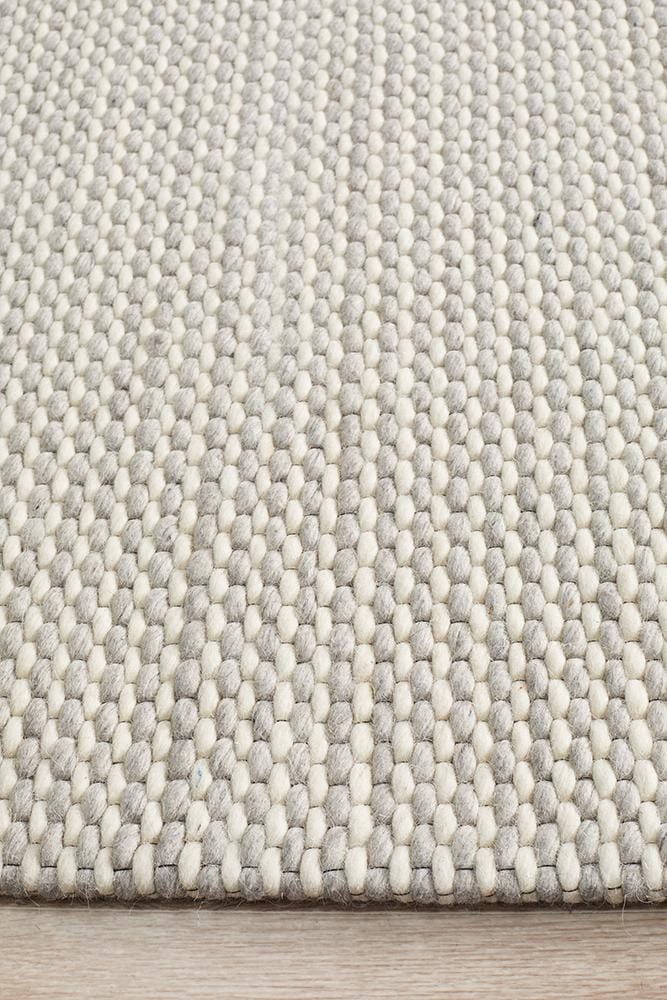 Rug Culture Rugs Studio Oskar Felted Wool Striped Rug Grey White
