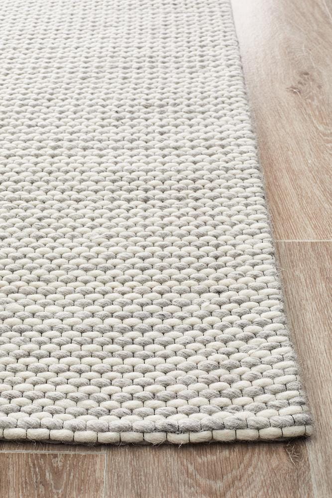 Rug Culture Rugs Studio Oskar Felted Wool Striped Rug Grey White