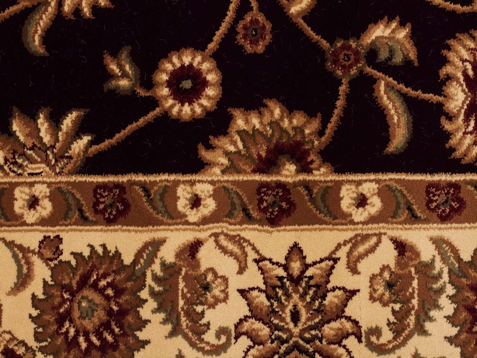 Rug Culture Rugs Sydney Classic Runner Black with Ivory Border Runner Rug