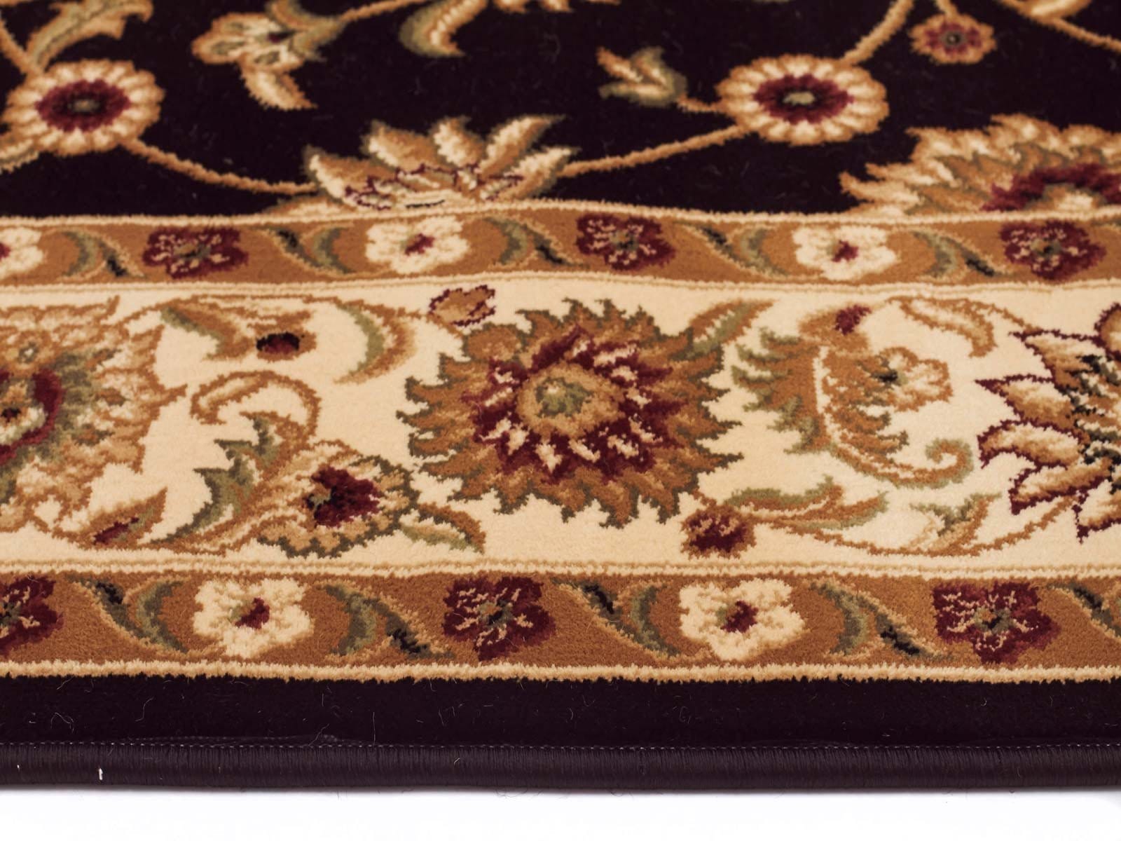 Rug Culture Rugs Sydney Classic Runner Black with Ivory Border Runner Rug