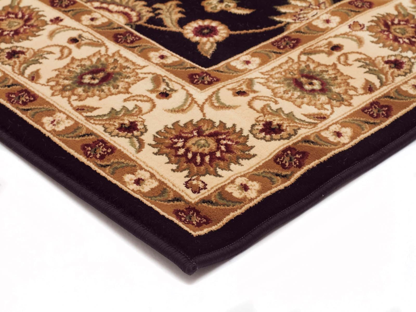 Rug Culture Rugs Sydney Classic Runner Black with Ivory Border Runner Rug
