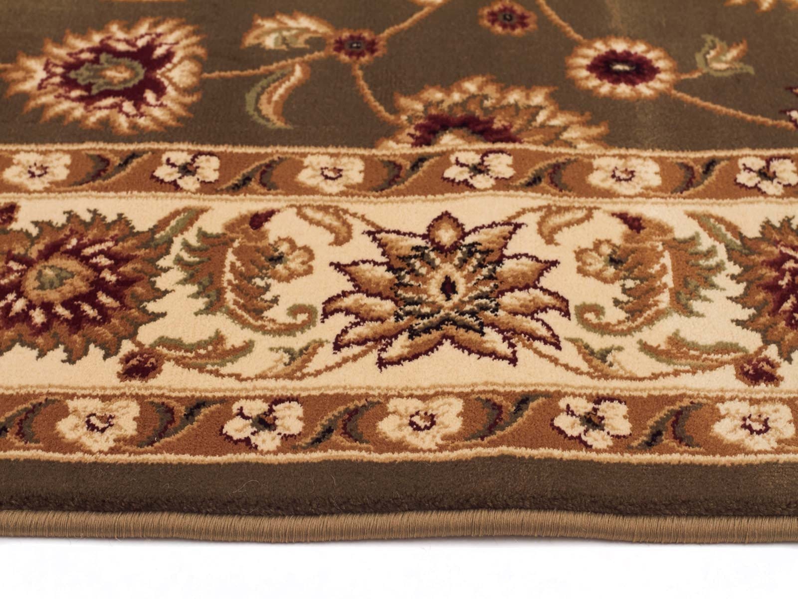 Rug Culture Rugs Sydney Classic Runner Green with Ivory Border Runner Rug