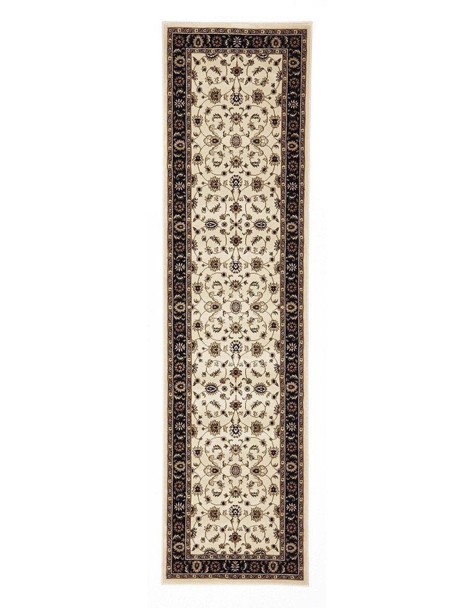 Rug Culture Rugs Sydney Classic Runner Ivory with Black Border Runner Rug