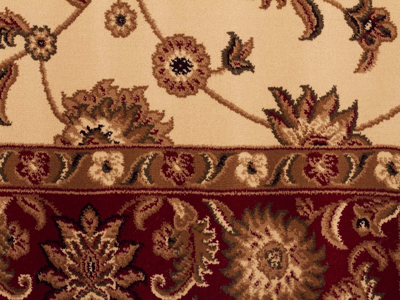 Rug Culture Rugs Sydney Classic Runner Ivory with Red Border Runner Rug