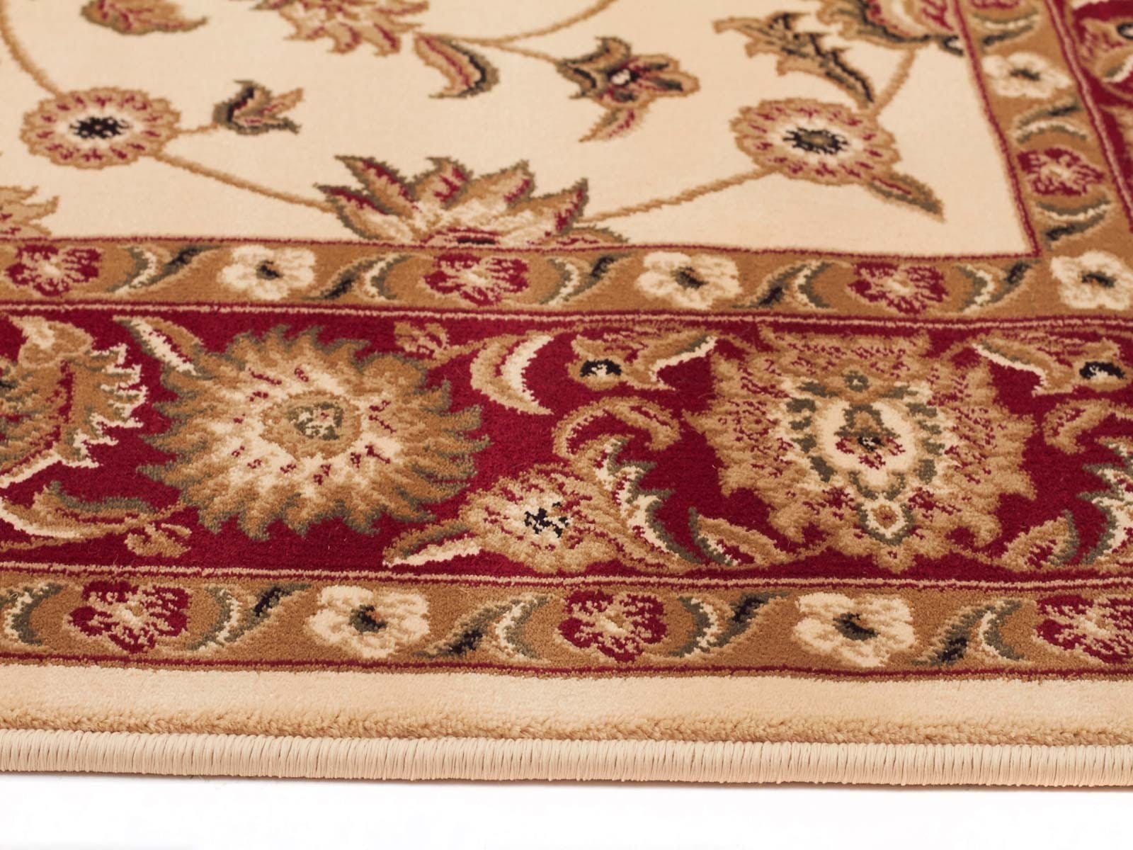 Rug Culture Rugs Sydney Classic Runner Ivory with Red Border Runner Rug