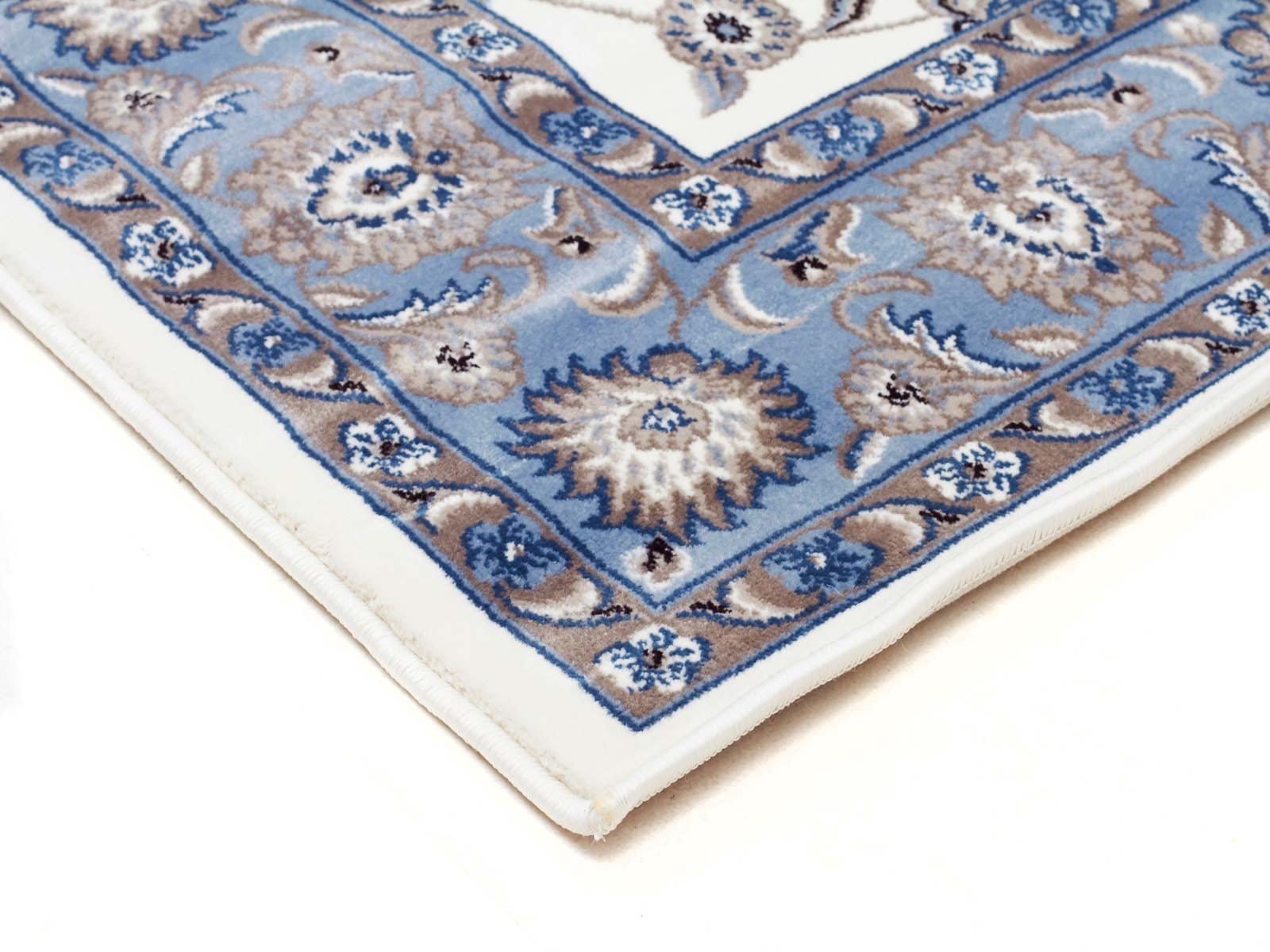 Rug Culture Rugs Sydney Classic Runner White with Blue Border Runner Rug