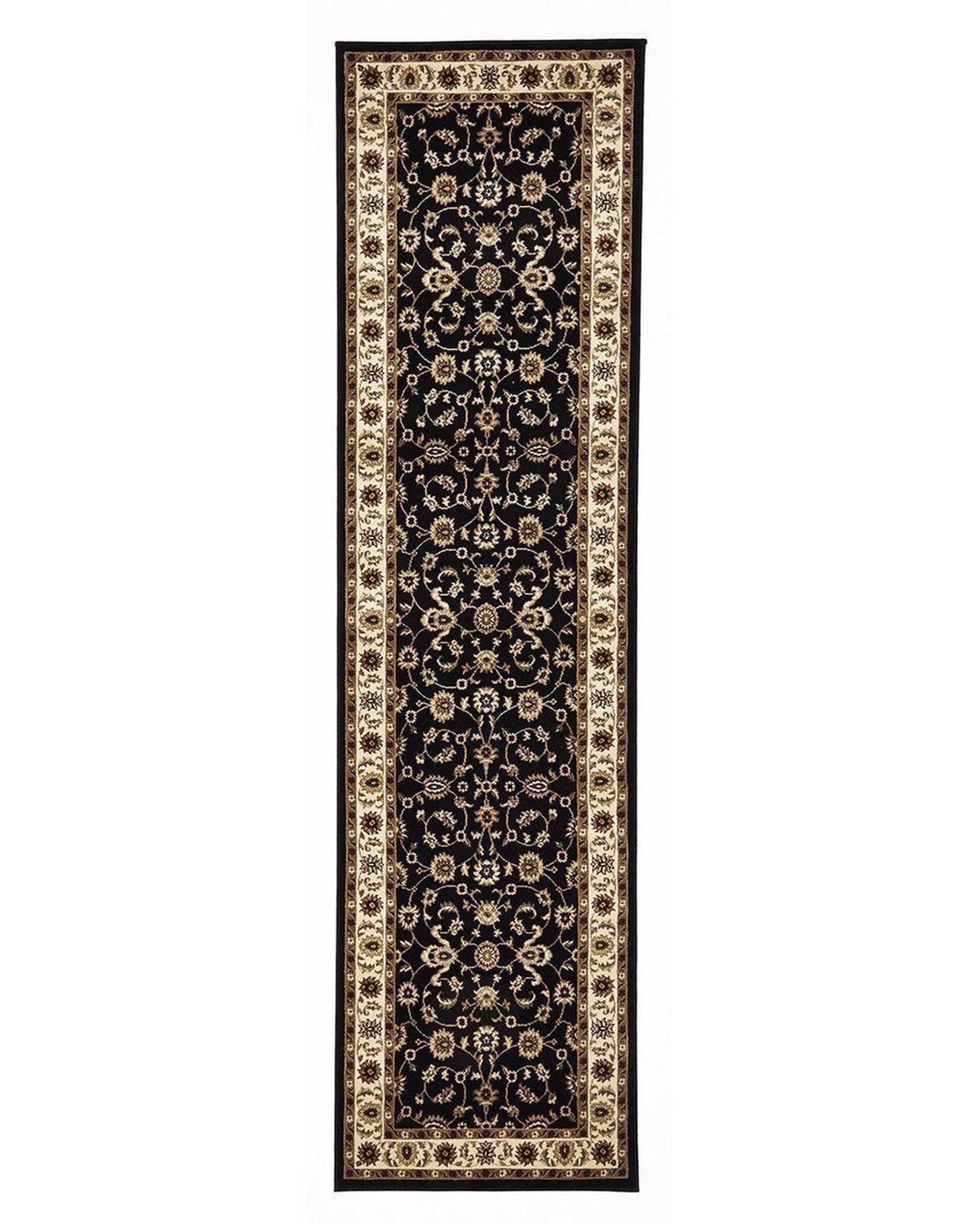 Rug Culture Rugs Sydney Collection Classic Rug Black with Ivory Border