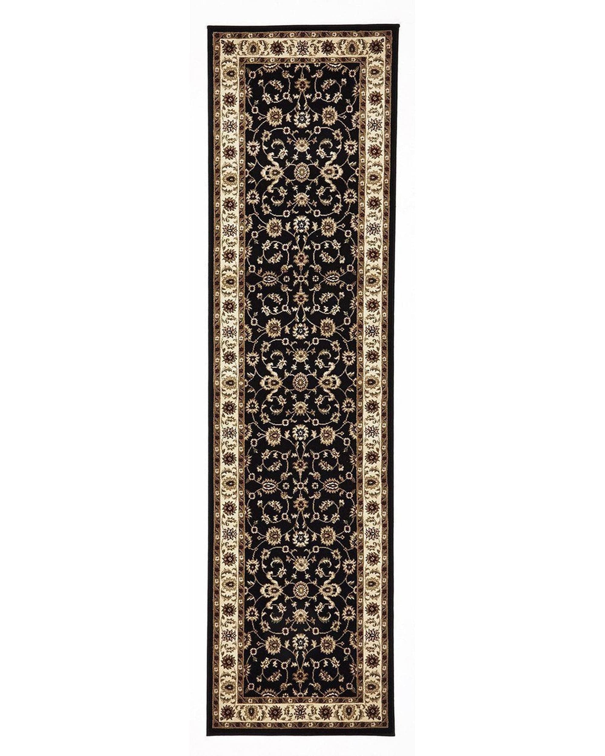 Rug Culture Rugs Sydney Collection Classic Rug Black with Ivory Border