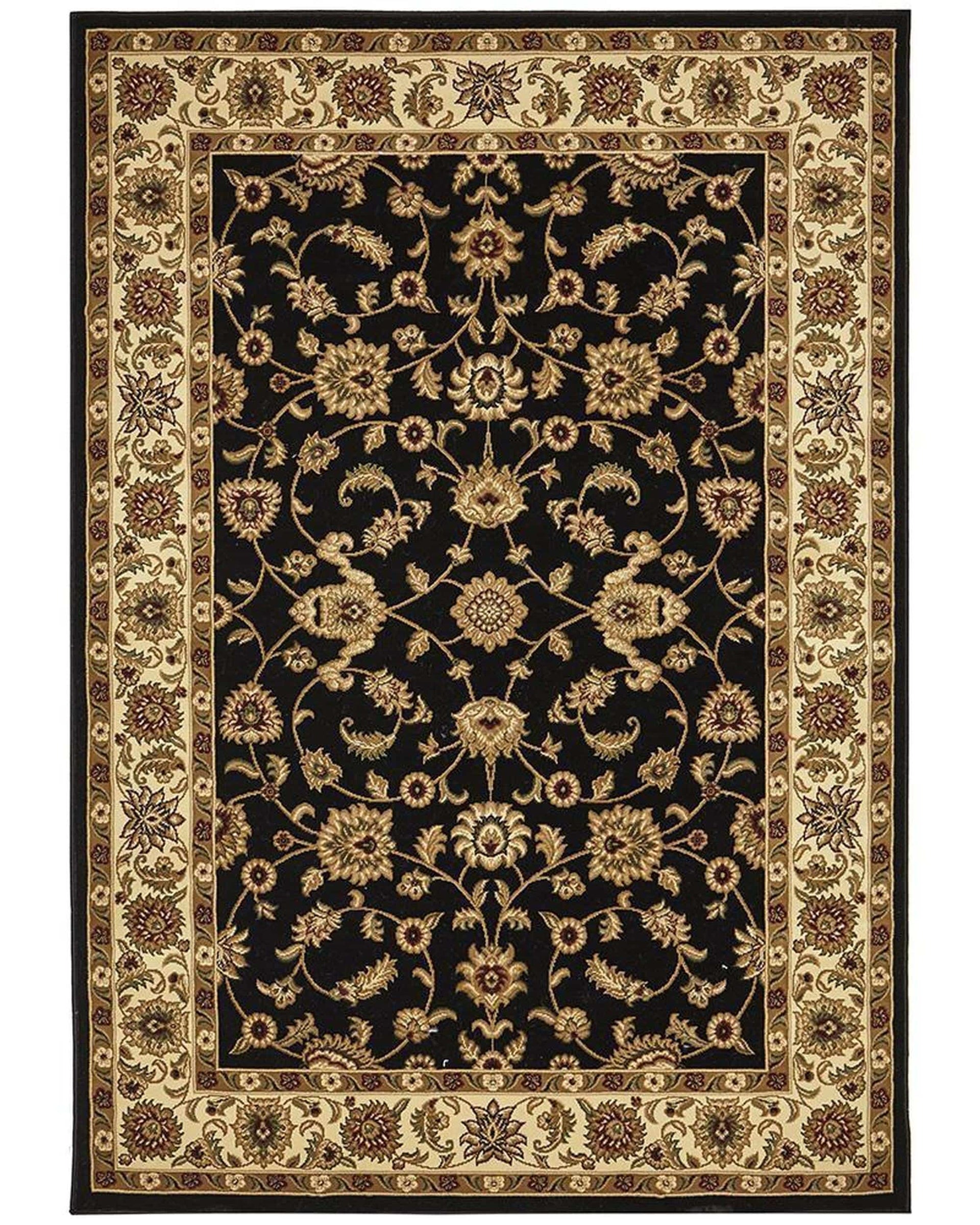 Rug Culture Rugs Sydney Collection Classic Rug Black with Ivory Border